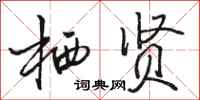骆恒光栖贤行书怎么写