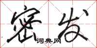 骆恒光密发行书怎么写
