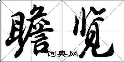 胡问遂瞻览行书怎么写