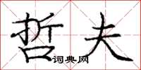 庞中华哲夫楷书怎么写