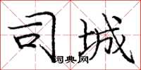 庞中华司城楷书怎么写