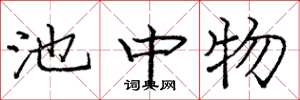 庞中华池中物楷书怎么写