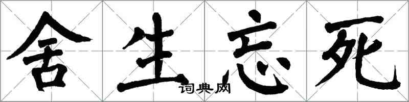 翁闿运舍生忘死楷书怎么写