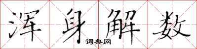 黄华生浑身解数楷书怎么写