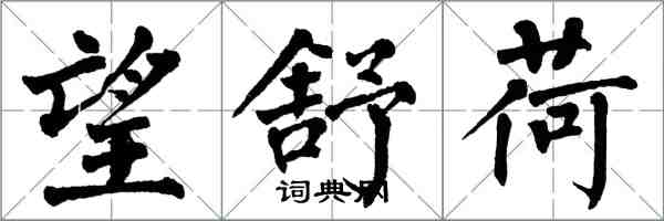 翁闿运望舒荷楷书怎么写