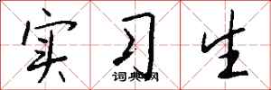 钱沛云实习生行书怎么写