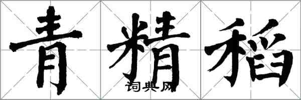 翁闿运青精稻楷书怎么写
