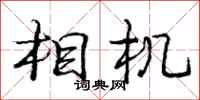 庞中华相机行书怎么写