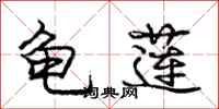庞中华龟莲行书怎么写