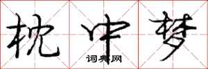 庞中华枕中梦行书怎么写