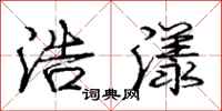 庞中华浩漾行书怎么写