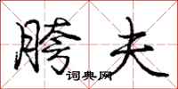 庞中华胯夫行书怎么写