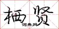 庞中华栖贤行书怎么写