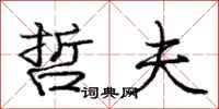 庞中华哲夫行书怎么写