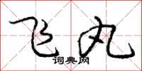 庞中华飞丸行书怎么写