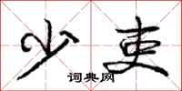 庞中华少吏行书怎么写