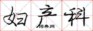 庞中华妇产科行书怎么写