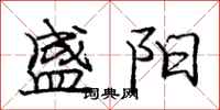 庞中华盛阳行书怎么写
