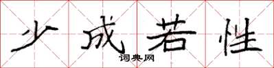 袁强少成若性楷书怎么写