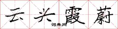 袁强云兴霞蔚楷书怎么写