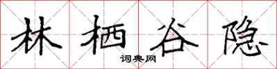 袁强林栖谷隐楷书怎么写