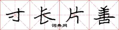 袁强寸长片善楷书怎么写