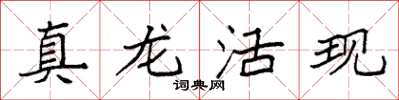 袁强真龙活现楷书怎么写