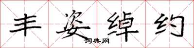 袁强丰姿绰约楷书怎么写