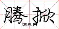 庞中华腾掀行书怎么写
