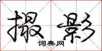 庞中华撮影行书怎么写