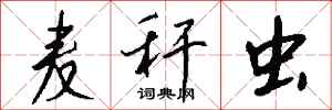 钱沛云麦秆虫行书怎么写