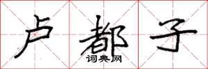 袁强卢都子楷书怎么写