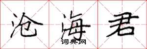 袁强沧海君楷书怎么写