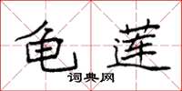 袁强龟莲楷书怎么写