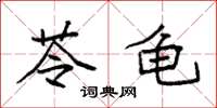 袁强苓龟楷书怎么写