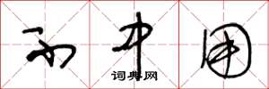 王冬龄不中用草书怎么写