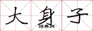 袁强大身子楷书怎么写