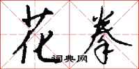 钱沛云花拳行书怎么写