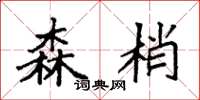 袁强森梢楷书怎么写