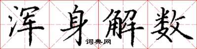 丁谦浑身解数楷书怎么写
