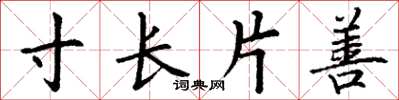 丁谦寸长片善楷书怎么写