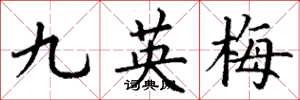 丁谦九英梅楷书怎么写