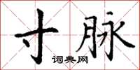 丁谦寸脉楷书怎么写