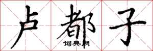 丁谦卢都子楷书怎么写