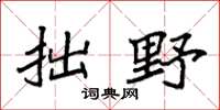 袁强拙野楷书怎么写