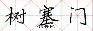 袁强树塞门楷书怎么写