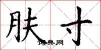 丁谦肤寸楷书怎么写