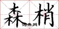 丁谦森梢楷书怎么写