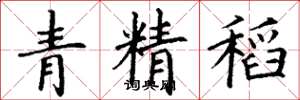 丁谦青精稻楷书怎么写