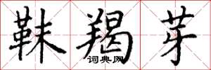 丁谦靺羯芽楷书怎么写